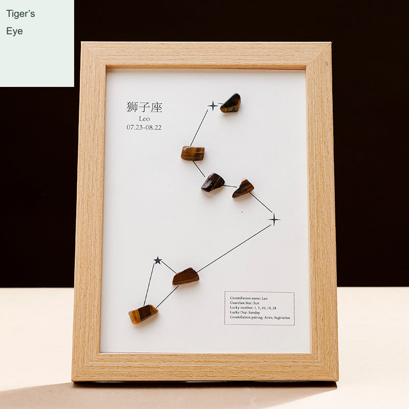Exact actual zodiac frame; English external caption, intrinsic printed artwork preserved