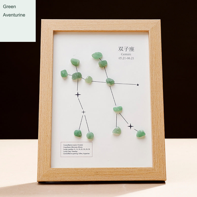 Exact actual zodiac frame; English external caption, intrinsic printed artwork preserved