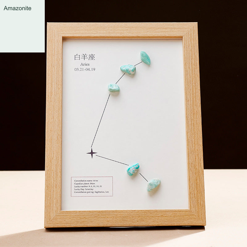 Exact actual zodiac frame; English external caption, intrinsic printed artwork preserved