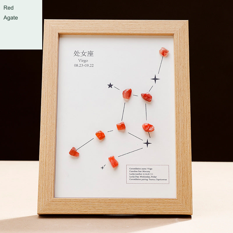 Exact actual zodiac frame; English external caption, intrinsic printed artwork preserved