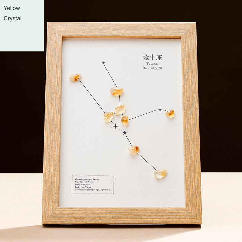 Exact actual zodiac frame; English external caption, intrinsic printed artwork preserved