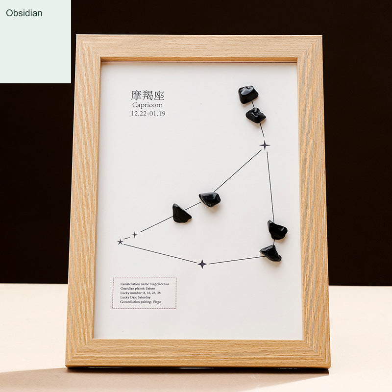 Exact actual zodiac frame; English external caption, intrinsic printed artwork preserved