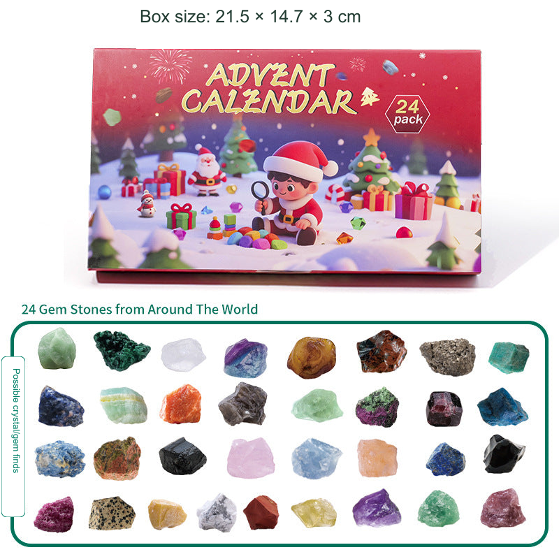 Actual advent option; equivalent English size and material notes, sample contents vary