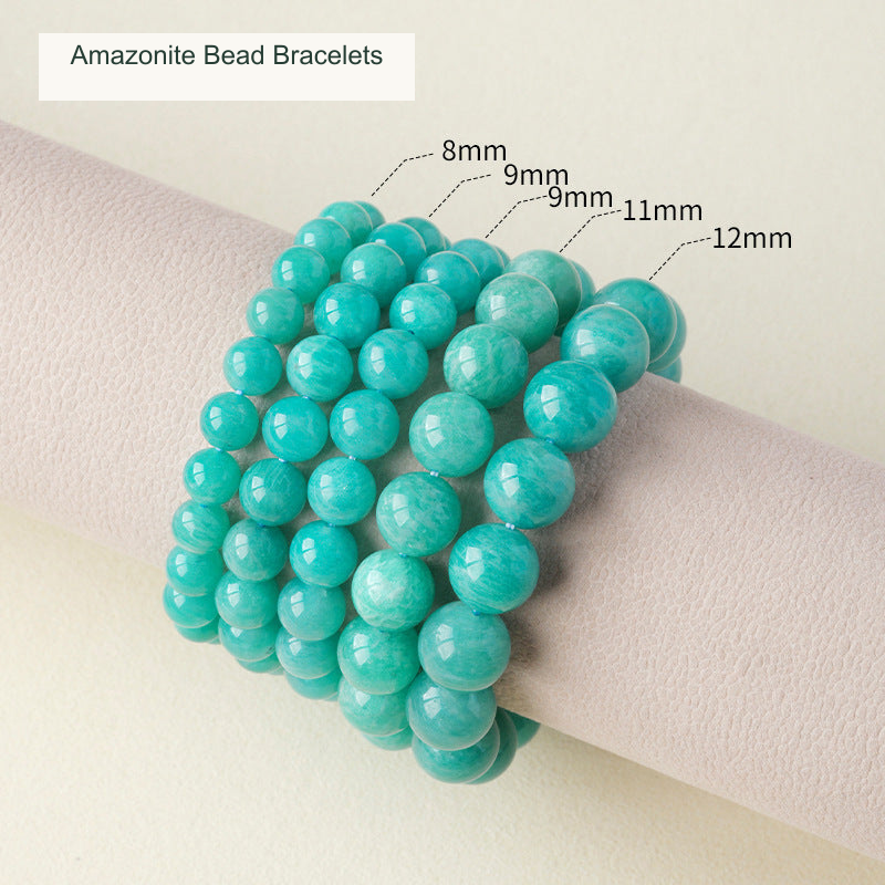 Original bead bracelet photograph with English material and measurement labels; physical product pixels retained
