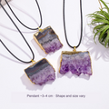 Amethyst cluster pendants — approx. 3–4 cm, random shapes and sizes; equivalent English label