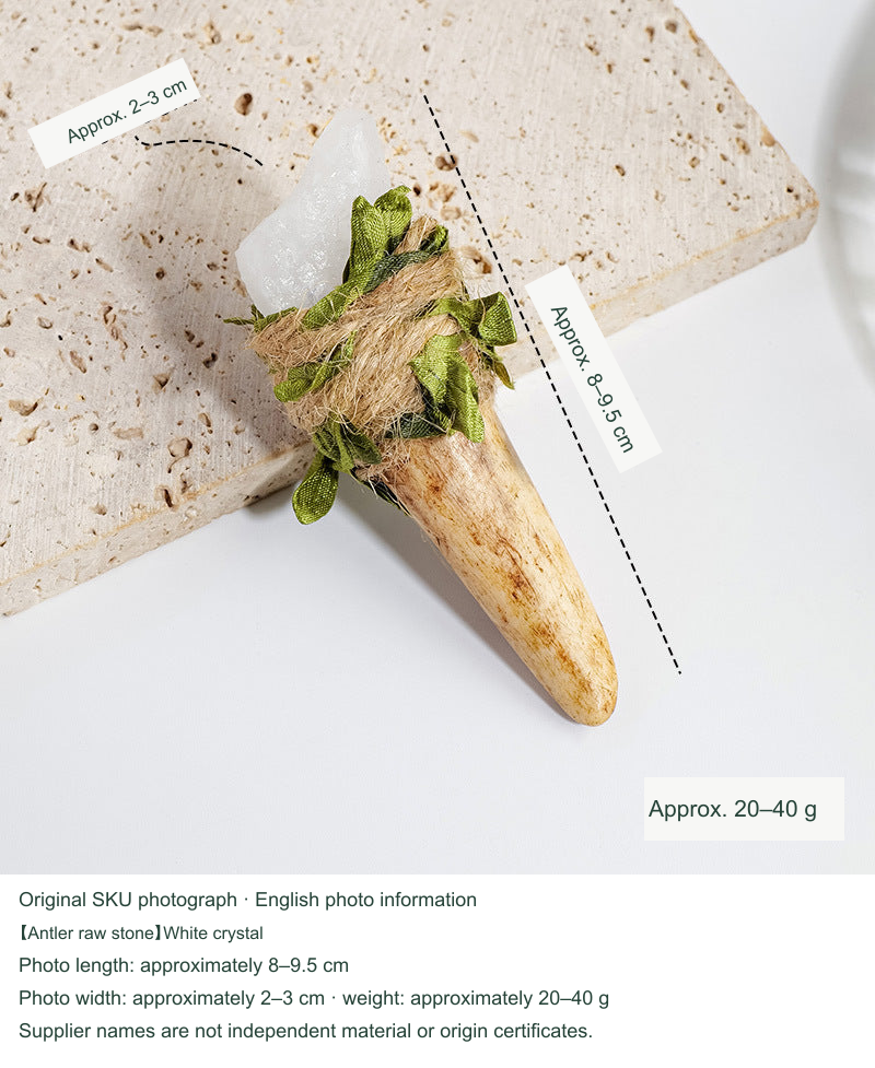 【Antler raw stone】White crystal; equivalent English photo information