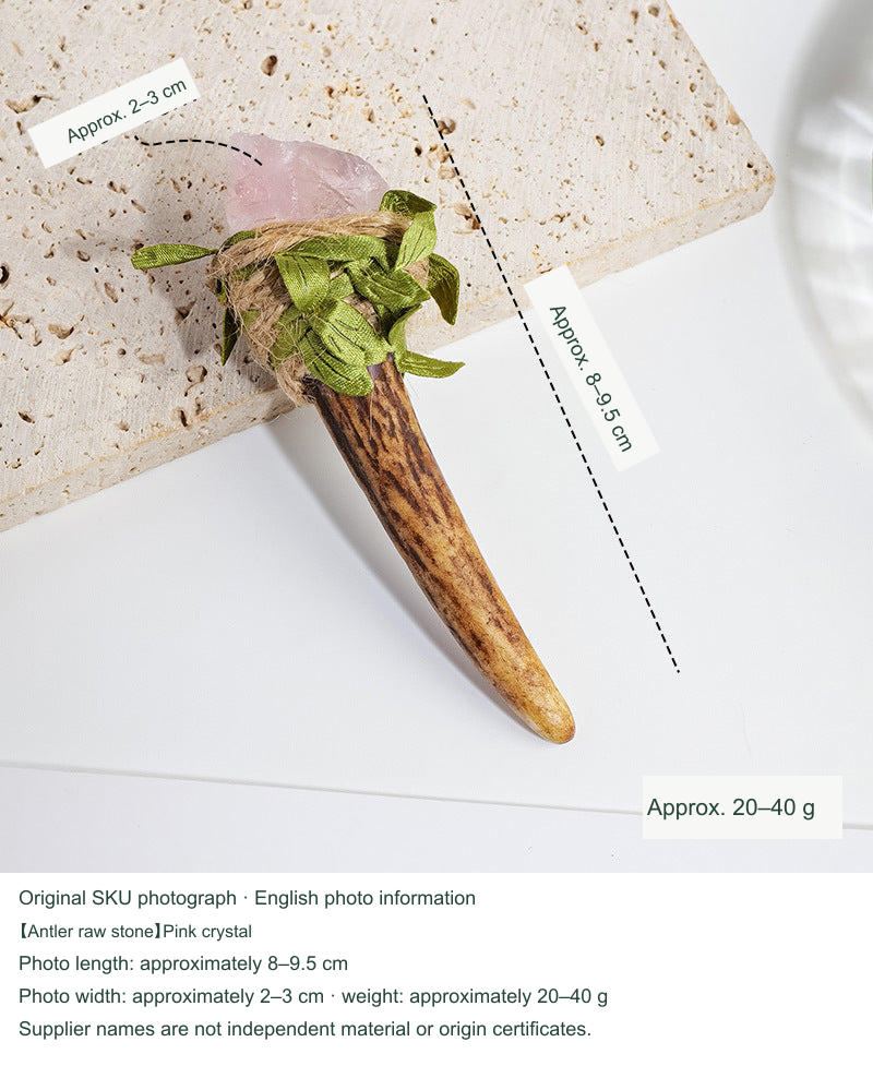 【Antler raw stone】Pink crystal; equivalent English photo information