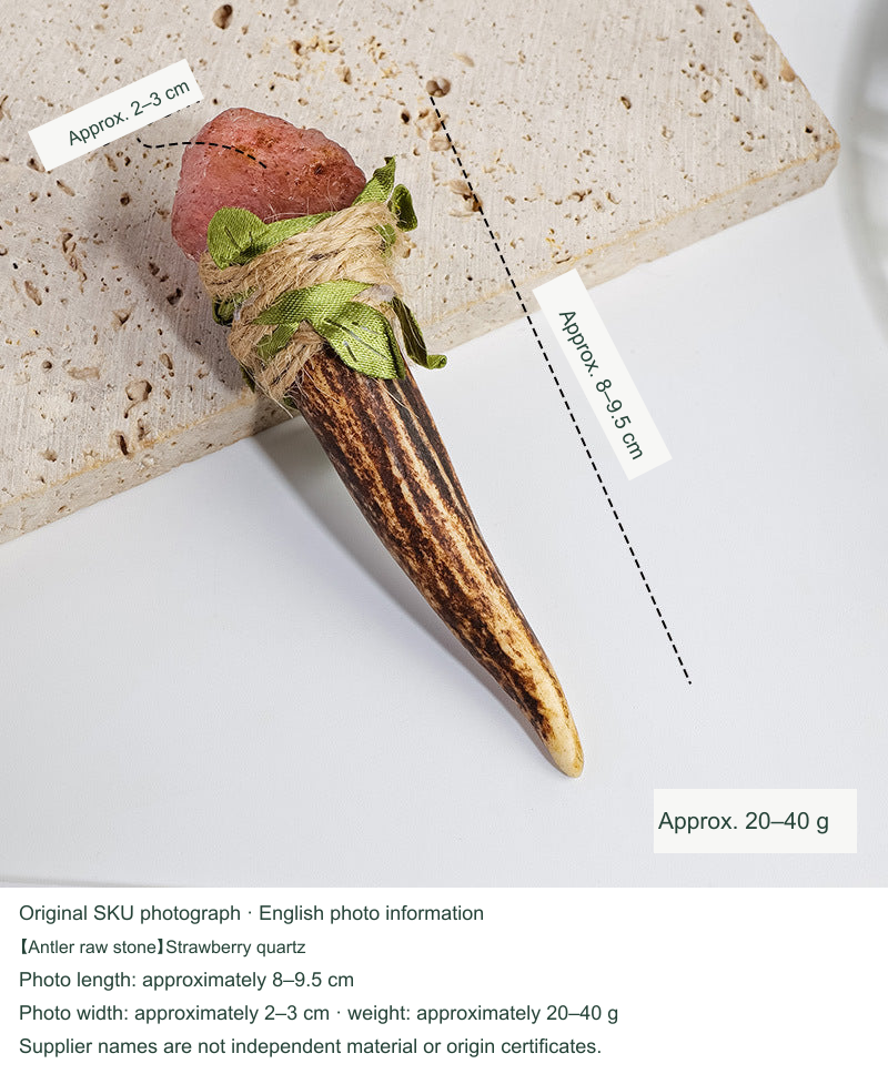 【Antler raw stone】Strawberry quartz; equivalent English photo information