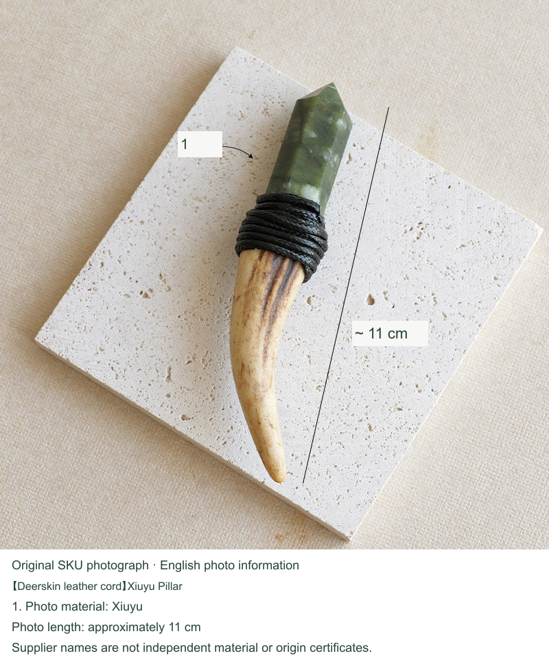 【Deerskin leather cord】Xiuyu Pillar; equivalent English photo information