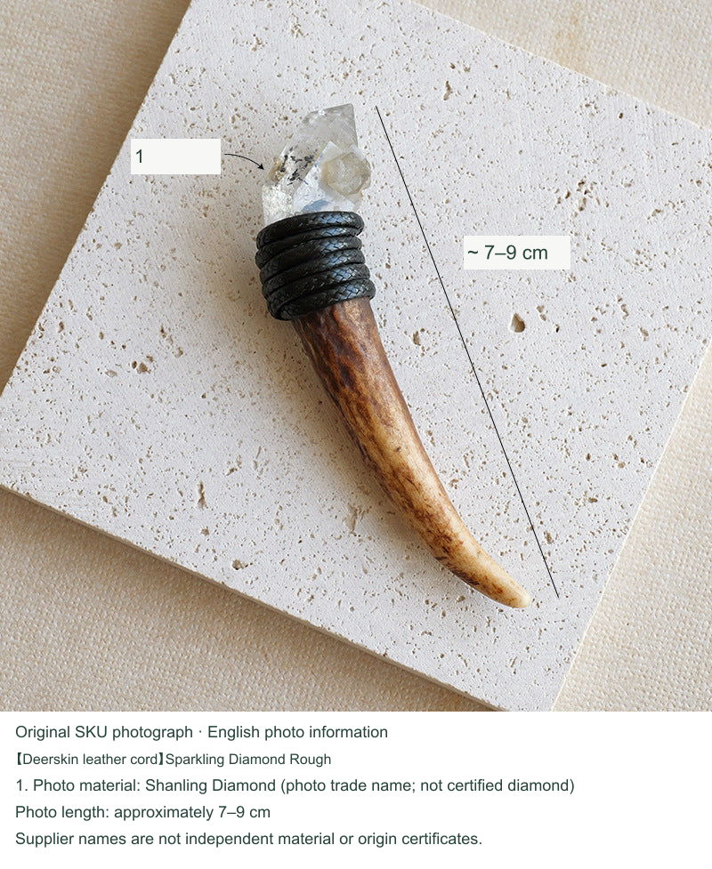 【Deerskin leather cord】Sparkling Diamond Rough; equivalent English photo information