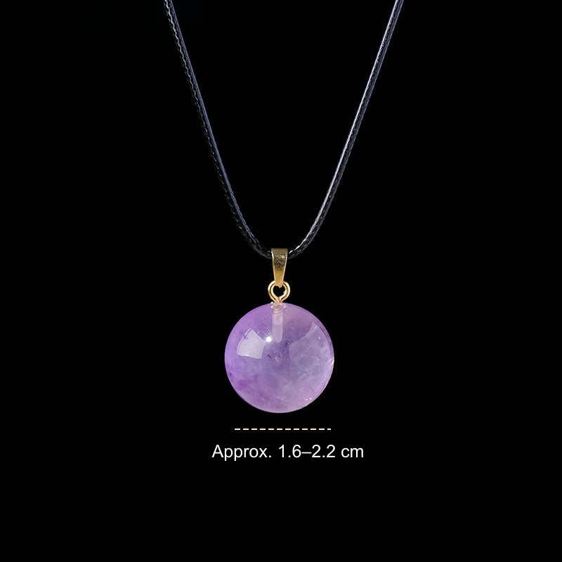 Brazilian Amethyst (supplier label) sphere pendant; English photo size reference