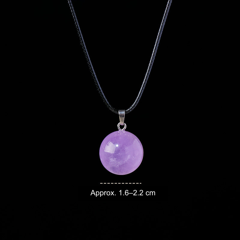 Brazilian Amethyst (supplier label) sphere pendant; English photo size reference