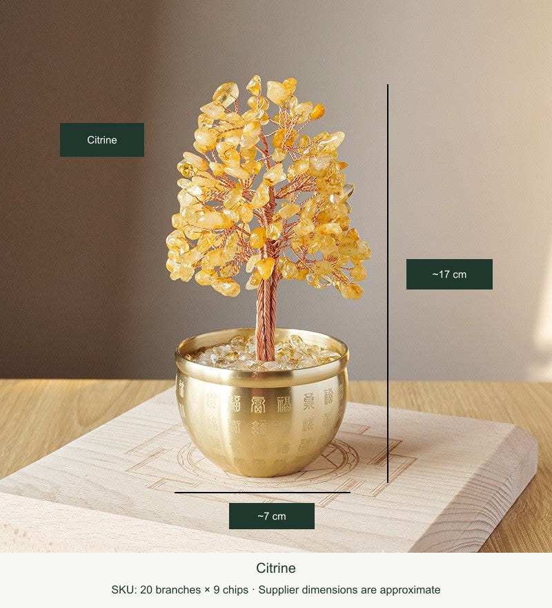 Blessing Bowl Tree — 20 branches × 9 chips — English supplier dimensions