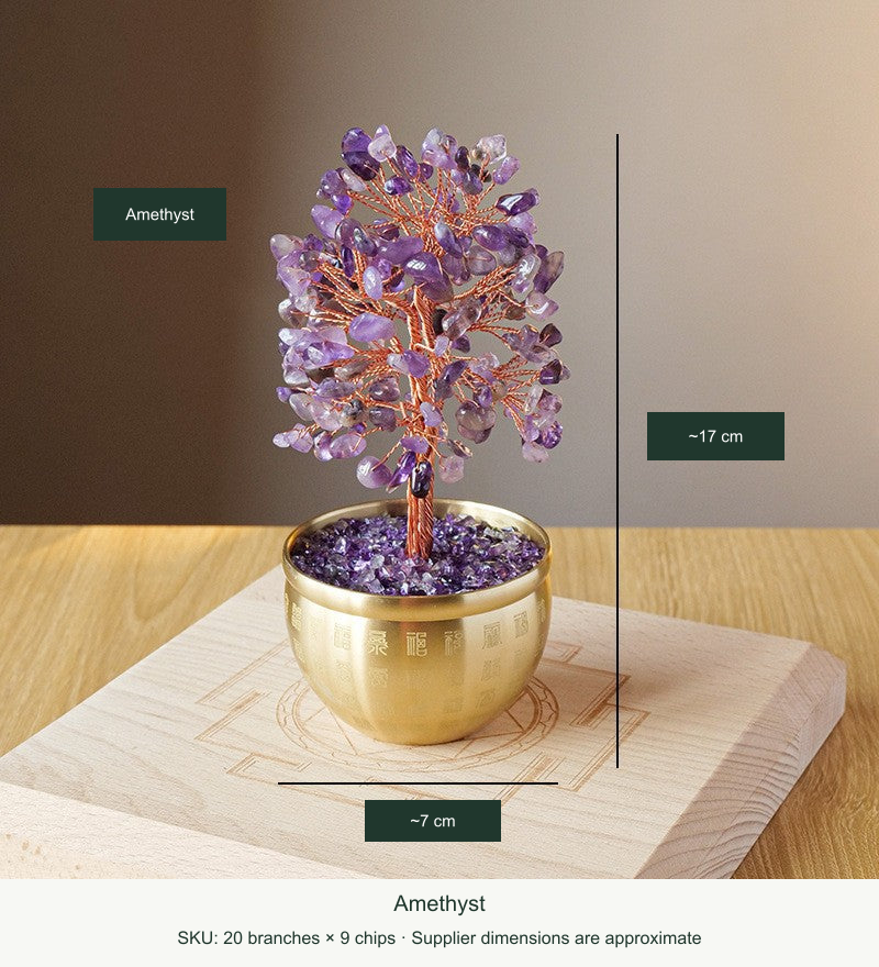 Blessing Bowl Tree — 20 branches × 9 chips — English supplier dimensions