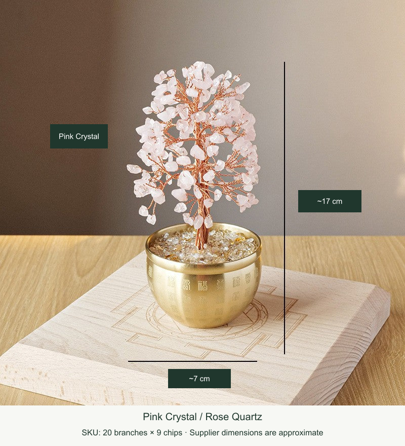 Blessing Bowl Tree — 20 branches × 9 chips — English supplier dimensions
