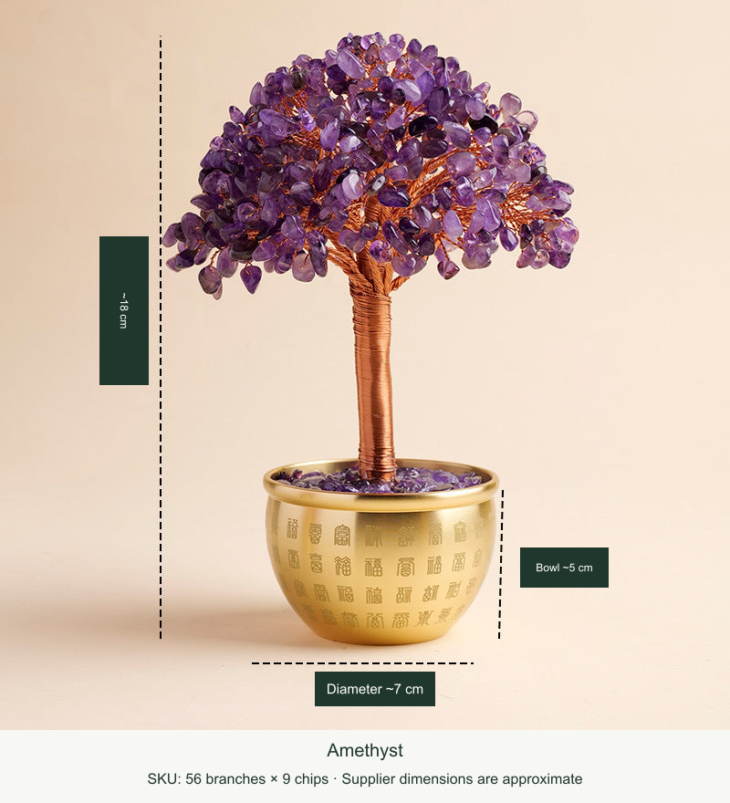 Blessing Bowl Tree — 56 branches × 9 chips — English supplier dimensions