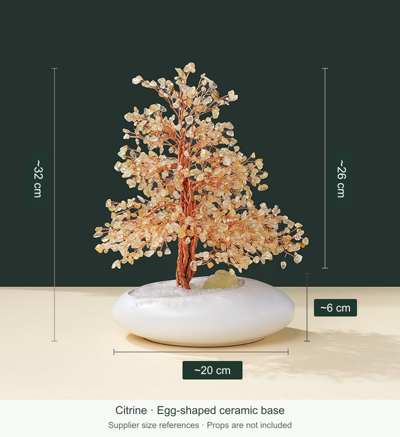 Original tree option photo 15; English supplier size references; real branches, stones, vase and props retained