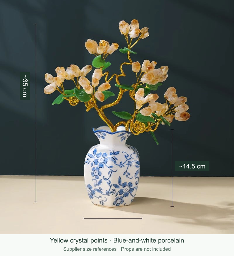 Original tree option photo 17; English supplier size references; real branches, stones, vase and props retained