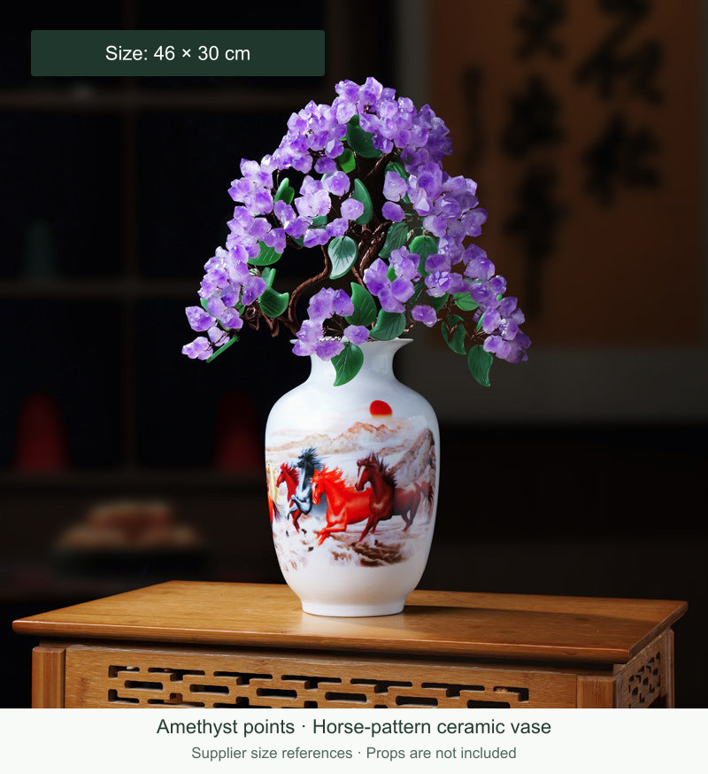 Original tree option photo 18; English supplier size references; real branches, stones, vase and props retained