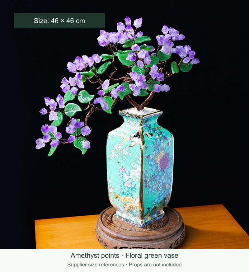 Original tree option photo 7; English supplier size references; real branches, stones, vase and props retained