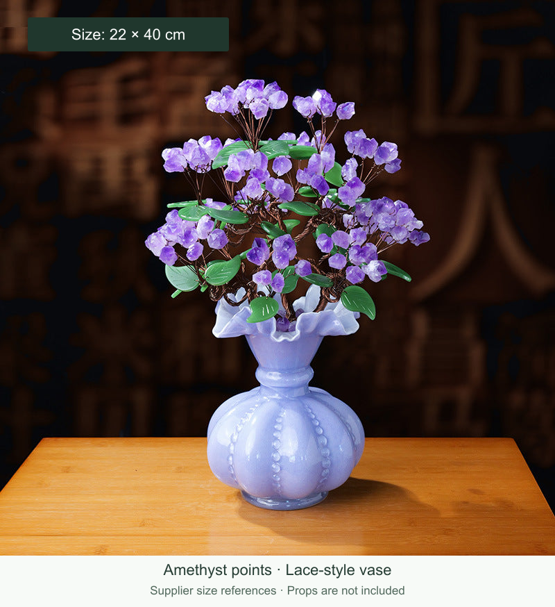 Original tree option photo 8; English supplier size references; real branches, stones, vase and props retained