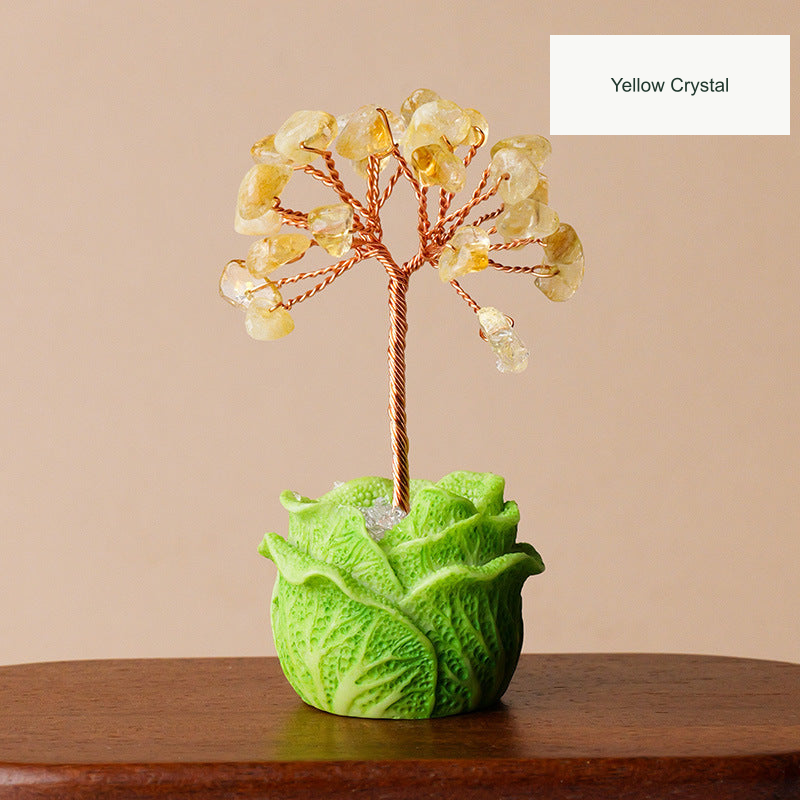 Yellow Crystal cabbage-style tree — exact original photo, corrected SKU label