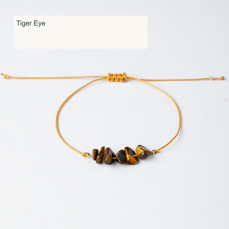 Tiger Eye chip cord bracelet English labels