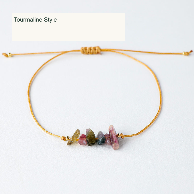 Tourmaline Style chip cord bracelet English labels