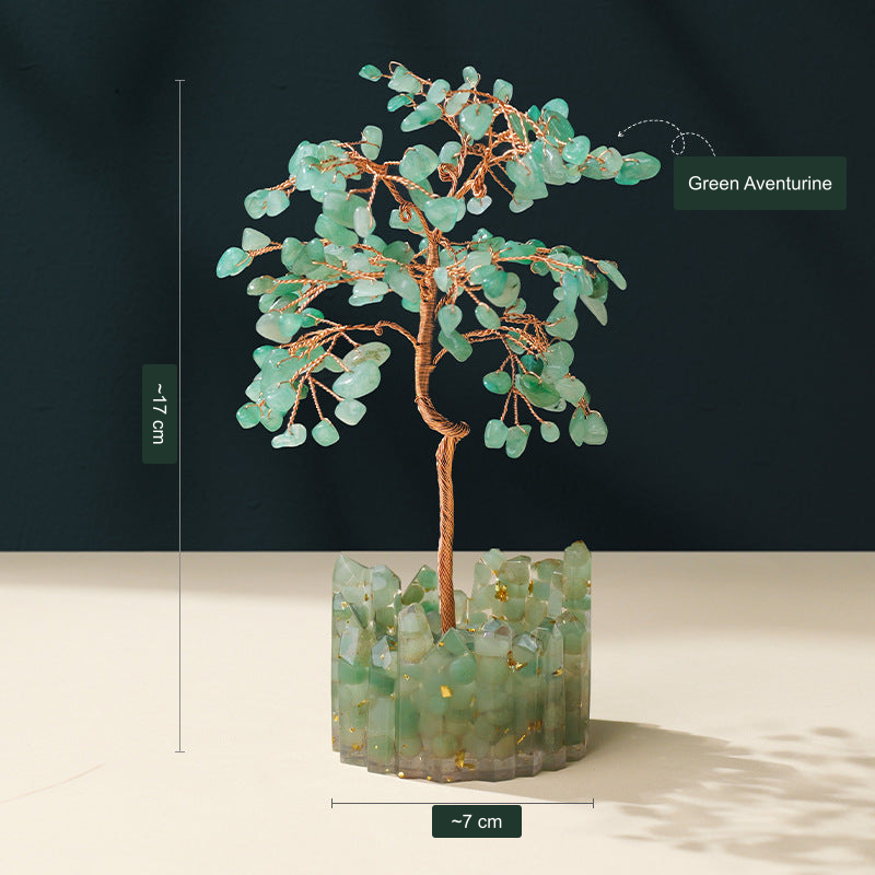 Original selected tree photo 5 with English material name and approximate supplier size references; stone and branch photo unchanged
