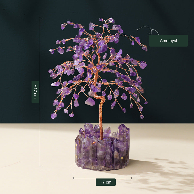 Original selected tree photo 7 with English material name and approximate supplier size references; stone and branch photo unchanged