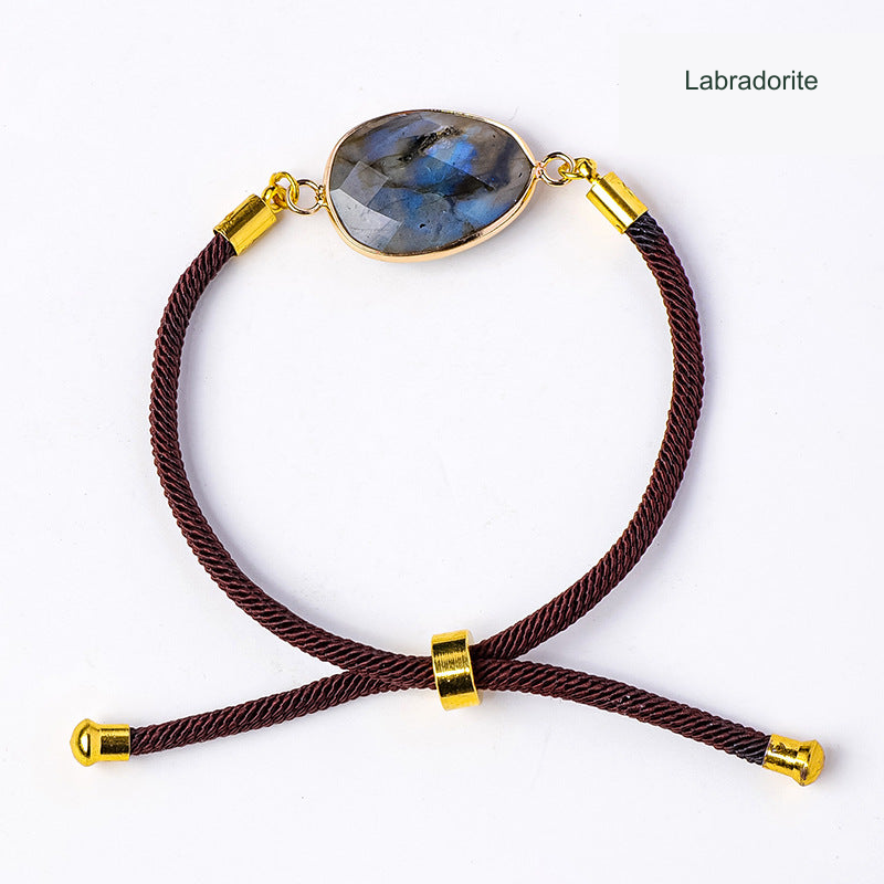 Adjustable cord bracelet — Labradorite