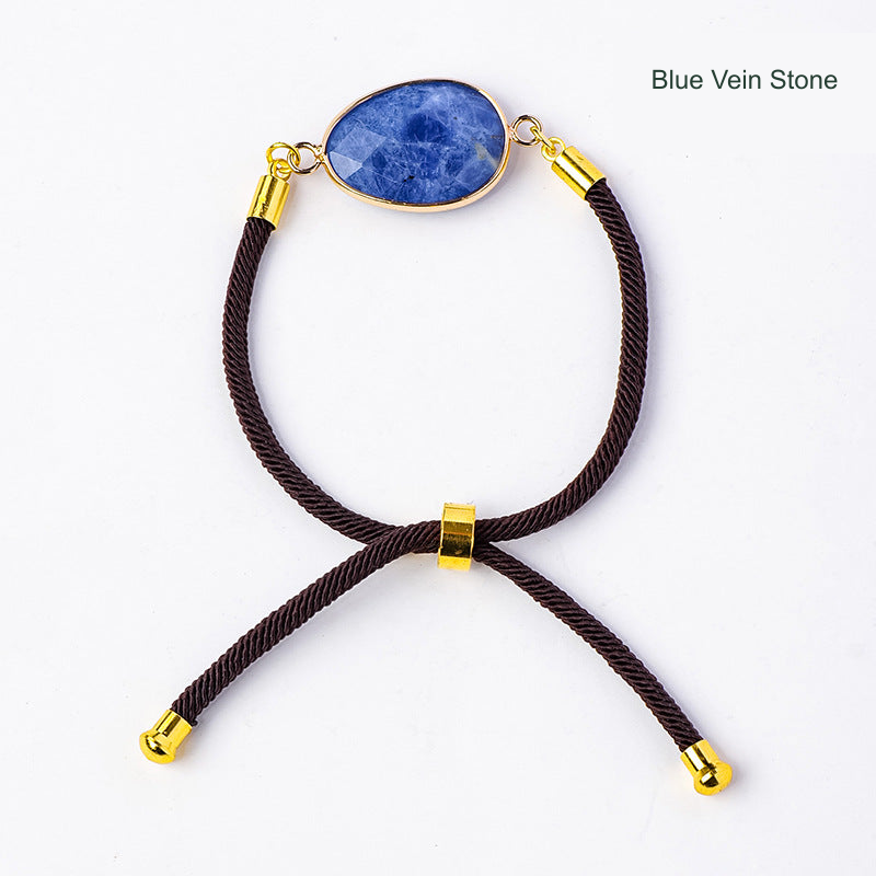 Adjustable cord bracelet — Blue Vein Stone