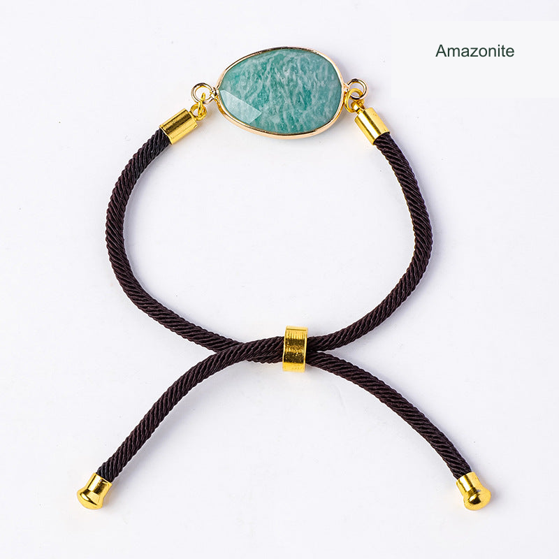Adjustable cord bracelet — Amazonite
