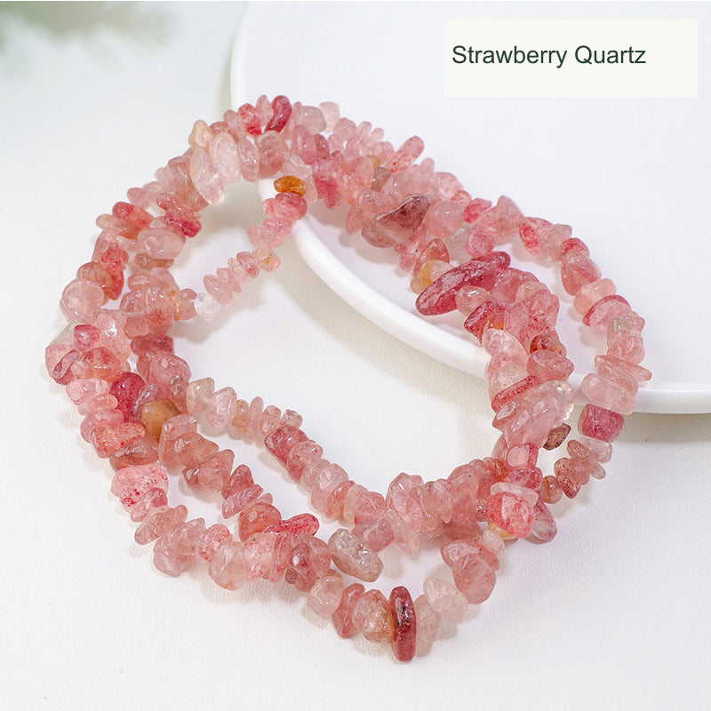 Strawberry Quartz jewelry-making chip bead strand supplier style, English label