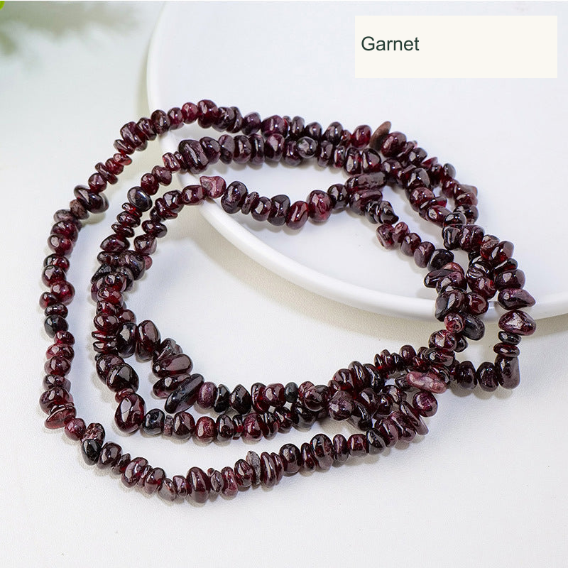 Garnet jewelry-making chip bead strand supplier style, English label