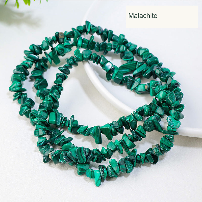 Malachite jewelry-making chip bead strand supplier style, English label