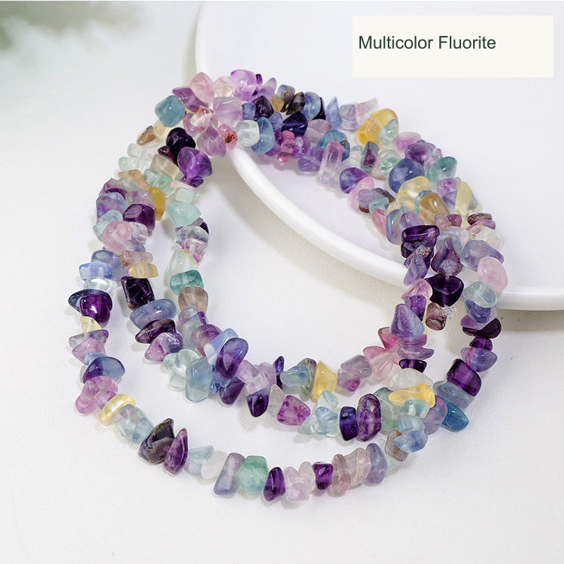 Multicolor Fluorite jewelry-making chip bead strand supplier style, English label
