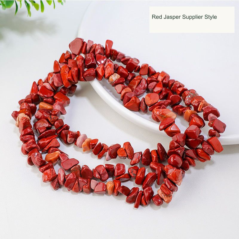 Red Jasper Supplier Style jewelry-making chip bead strand supplier style, English label