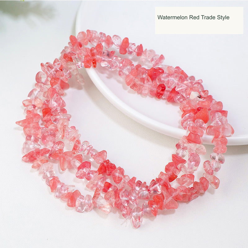 Watermelon Red Trade Style jewelry-making chip bead strand supplier style, English label