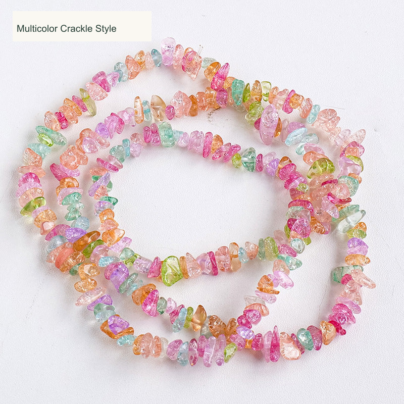 Multicolor Crackle Style jewelry-making chip bead strand supplier style, English label