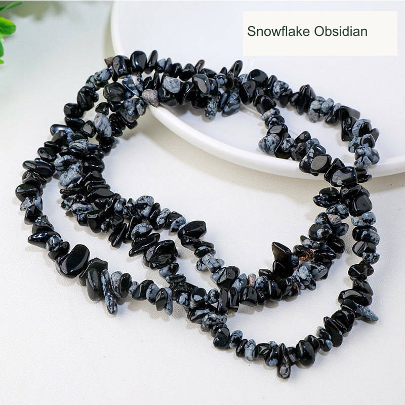 Snowflake Obsidian jewelry-making chip bead strand supplier style, English label