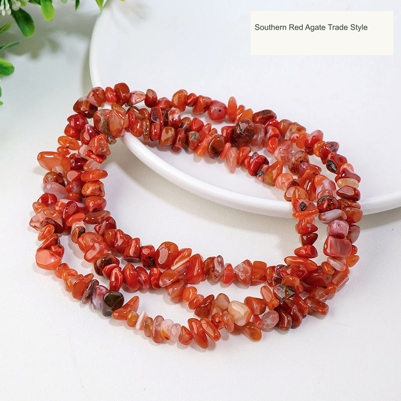 Southern Red Agate Trade Style jewelry-making chip bead strand supplier style, English label