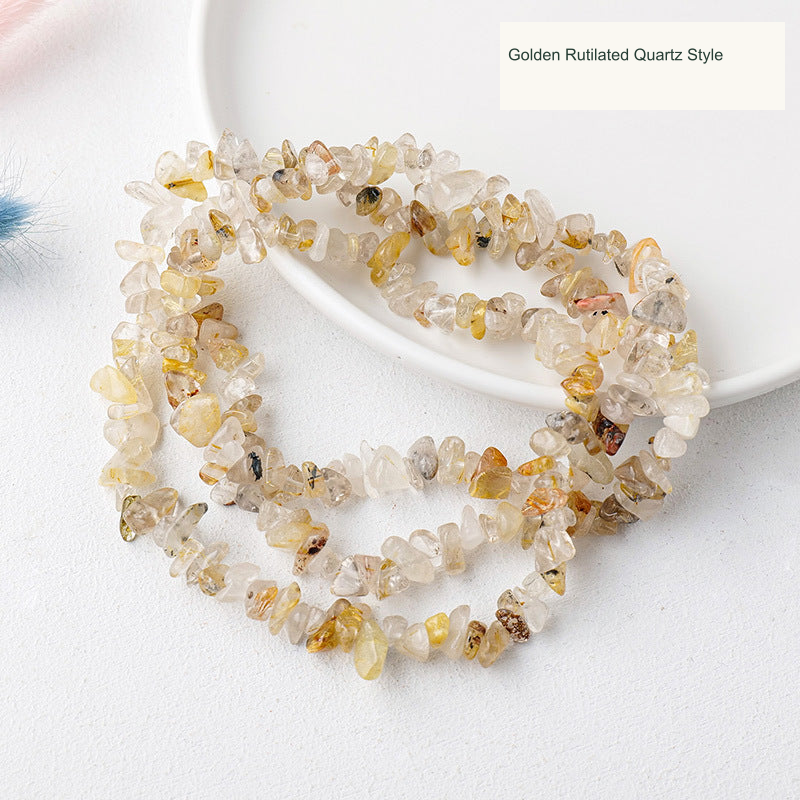 Golden Rutilated Quartz Style jewelry-making chip bead strand supplier style, English label