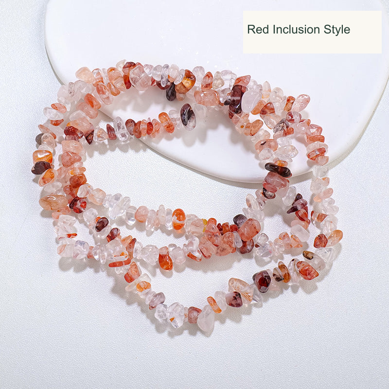 Red Inclusion Style jewelry-making chip bead strand supplier style, English label
