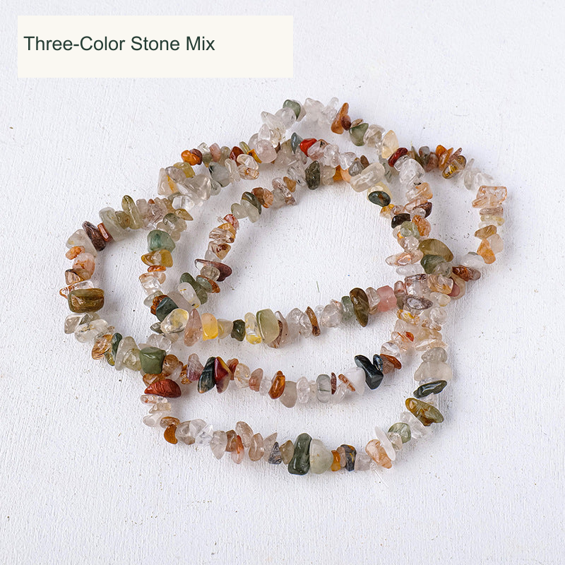 Three-Color Stone Mix jewelry-making chip bead strand supplier style, English label