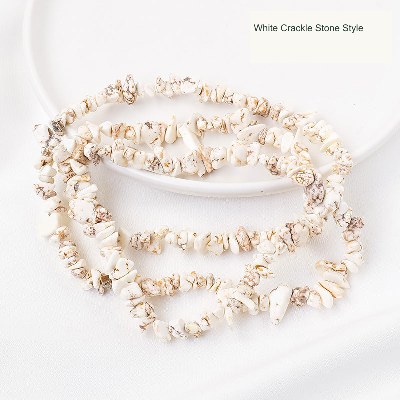 White Crackle Stone Style jewelry-making chip bead strand supplier style, English label