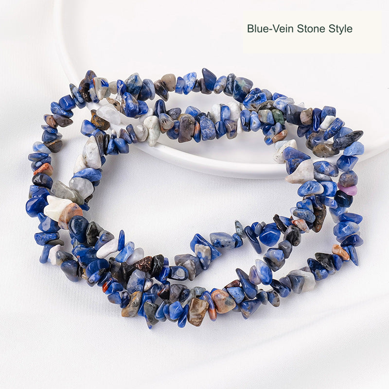Blue-Vein Stone Style jewelry-making chip bead strand supplier style, English label