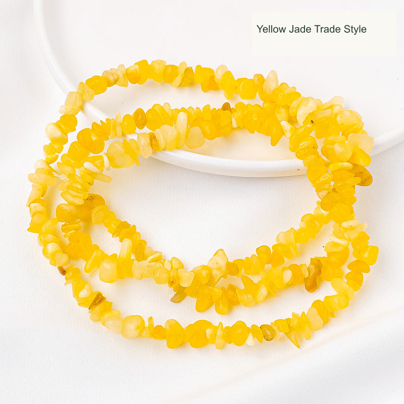Yellow Jade Trade Style jewelry-making chip bead strand supplier style, English label