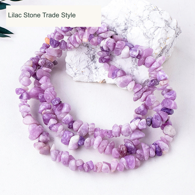 Lilac Stone Trade Style jewelry-making chip bead strand supplier style, English label