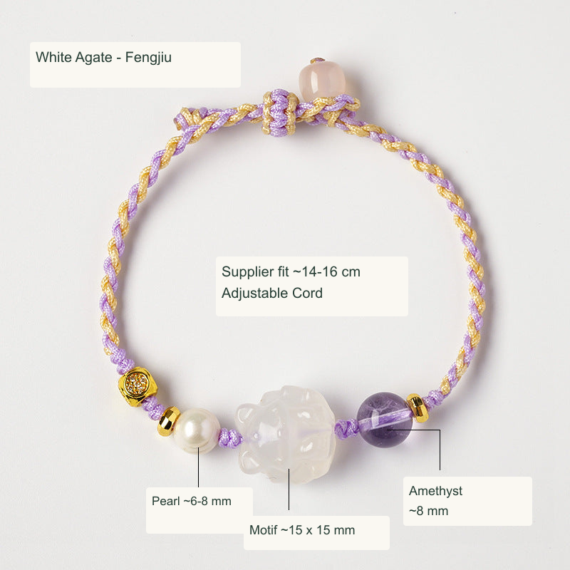 White Agate · Fengjiu Motif English specification image